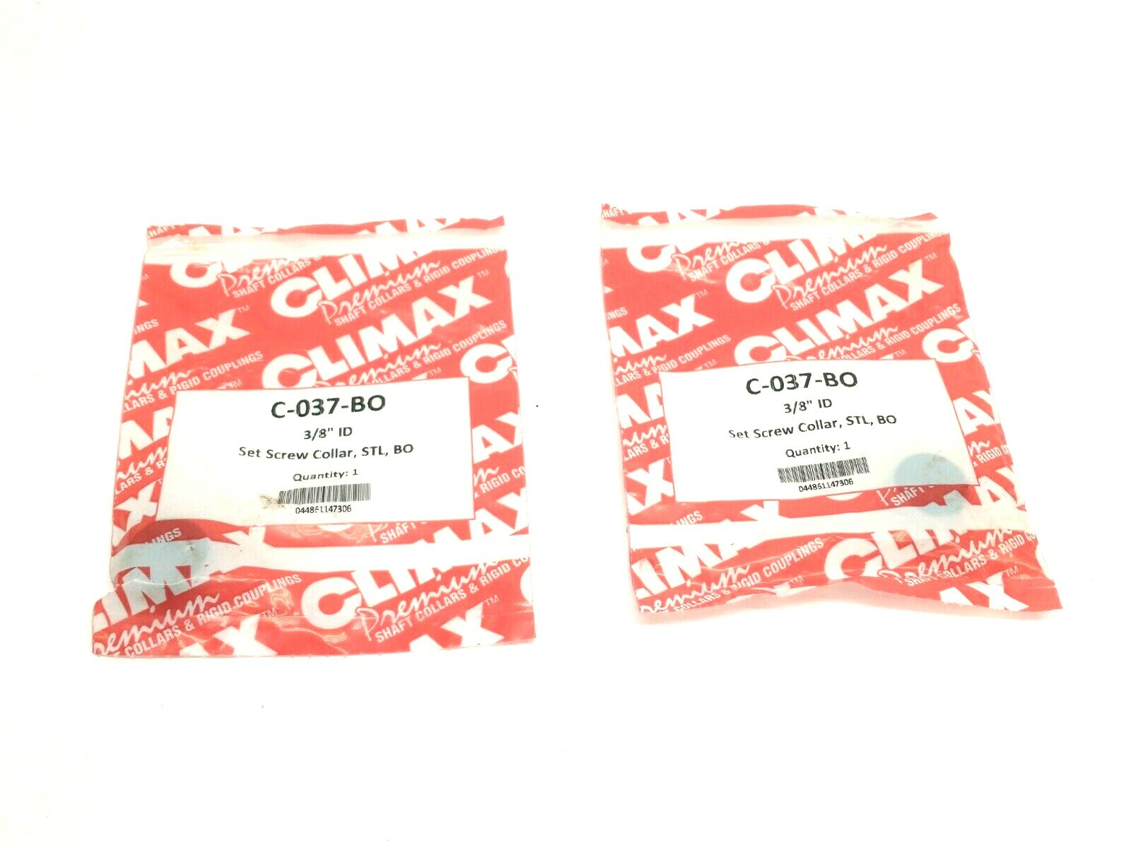 C-037-BO | Climax Black Oxide Set Screw Shaft Collar 3/8" ID LOT OF 2 - New - Maverick Industrial Sales