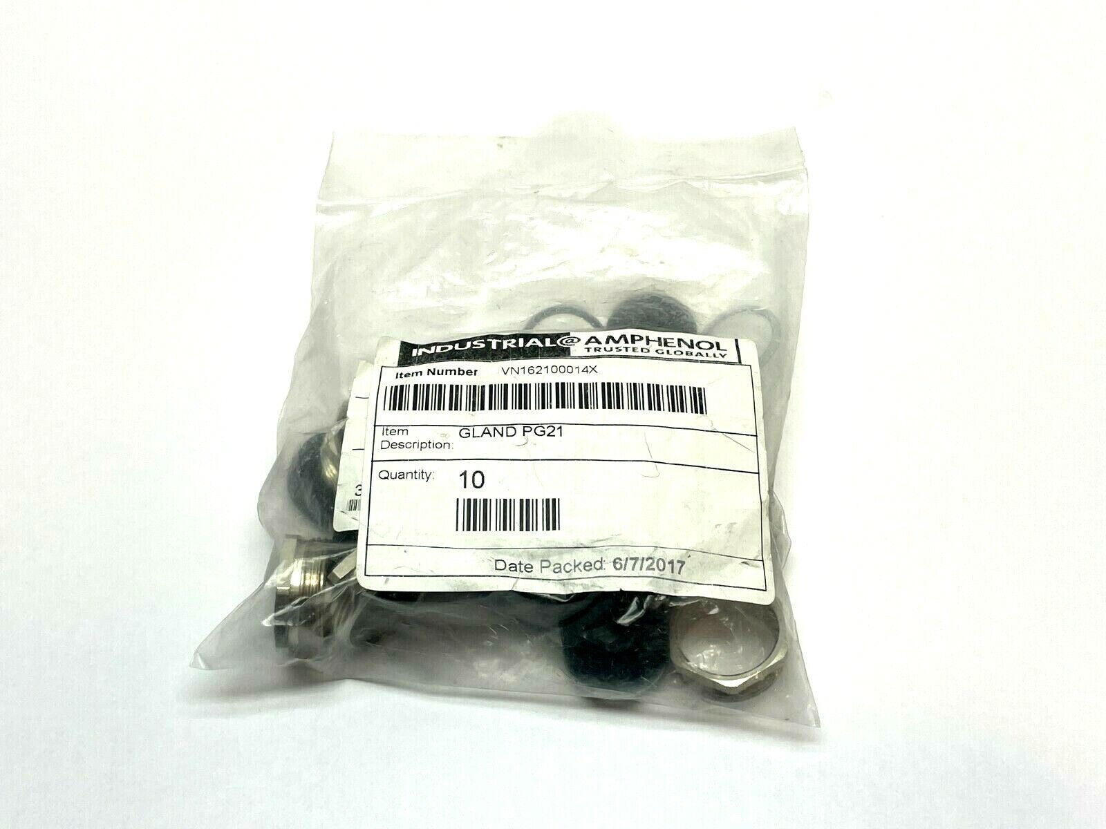 Amphenol VN162100014X Cable Gland PG21 LOT OF 10 - New - Maverick Industrial Sales