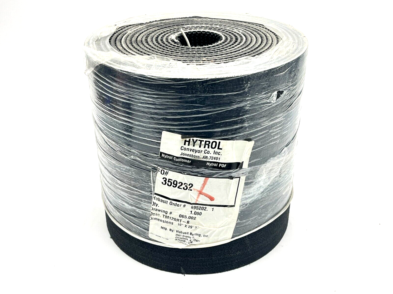 Habasit TM120RT-B Conveyor Belt 10" Width 29' 3" Length - New - Maverick Industrial Sales