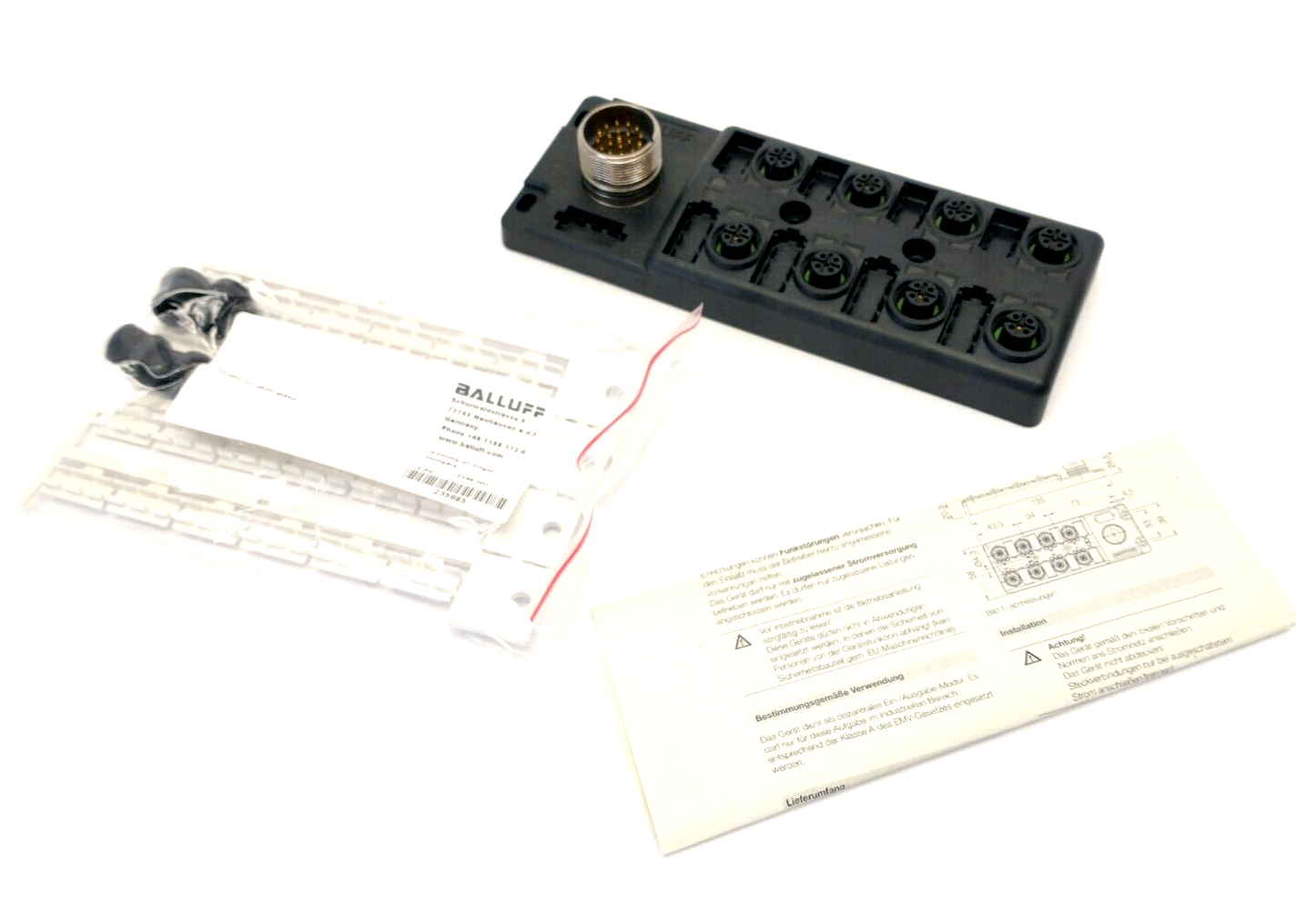 BPI008T | Balluff Junction Block 8 M12 5-Pin M23 19-Pin BPI 8M4A5P-2K-B0-SM6LT - New – Open box - Maverick Industrial Sales