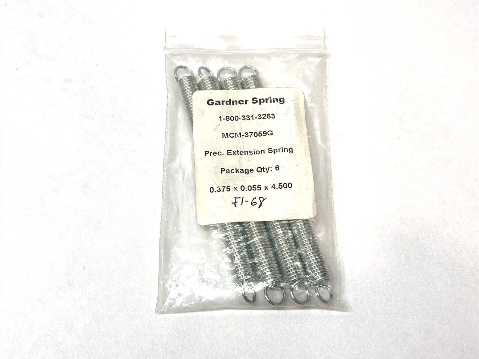 MCM-37059G | Gardner Spring Prec. Extension Spring .375" x .055" x 4.50" LOT OF 4- New – Open box - Maverick Industrial Sales