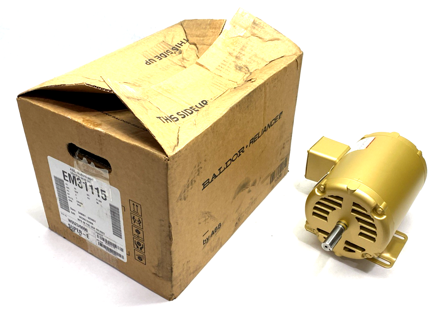 Baldor EM31115 Super-E Motor 1HP, 3PH, 60HZ, 56 Frame, 230/460V 34B061-3226G1 - Maverick Industrial Sales