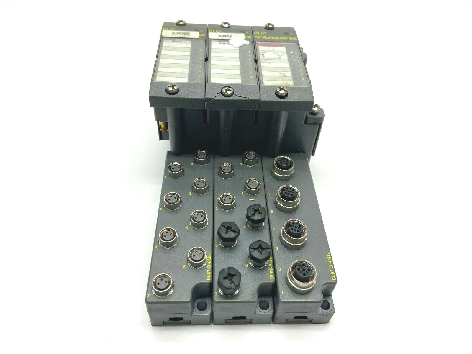 Turck BL67-B-4M12 Base Module Lot of 2 w/ BL67-B-8M8 - For parts or not working - Maverick Industrial Sales