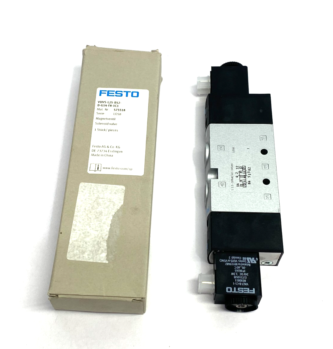 Festo VUVS-L25-B52-D-G14-F8-1C1 Solenoid Valve 5/2, Bistable 575518 - Maverick Industrial Sales