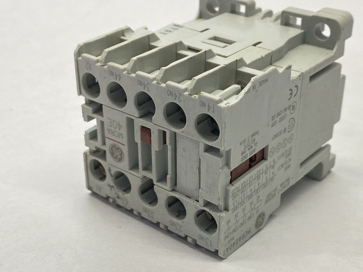 MCRA40E | General Electric Auxiliary Mini Control Relay 110/120V MBOAJ Coil- Used - Maverick Industrial Sales