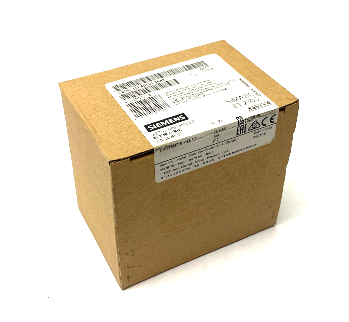 Siemens 6ES7 131-4BD01-0AA0 SIMATIC ET 200S Digital Input Module BOX OF 5 - Maverick Industrial Sales