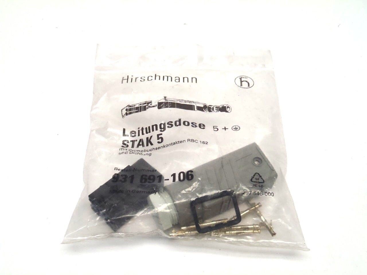 Hirschmann 931 691-106 Leitungsdose STAK 5 Strain Relief Cable Socket - Maverick Industrial Sales