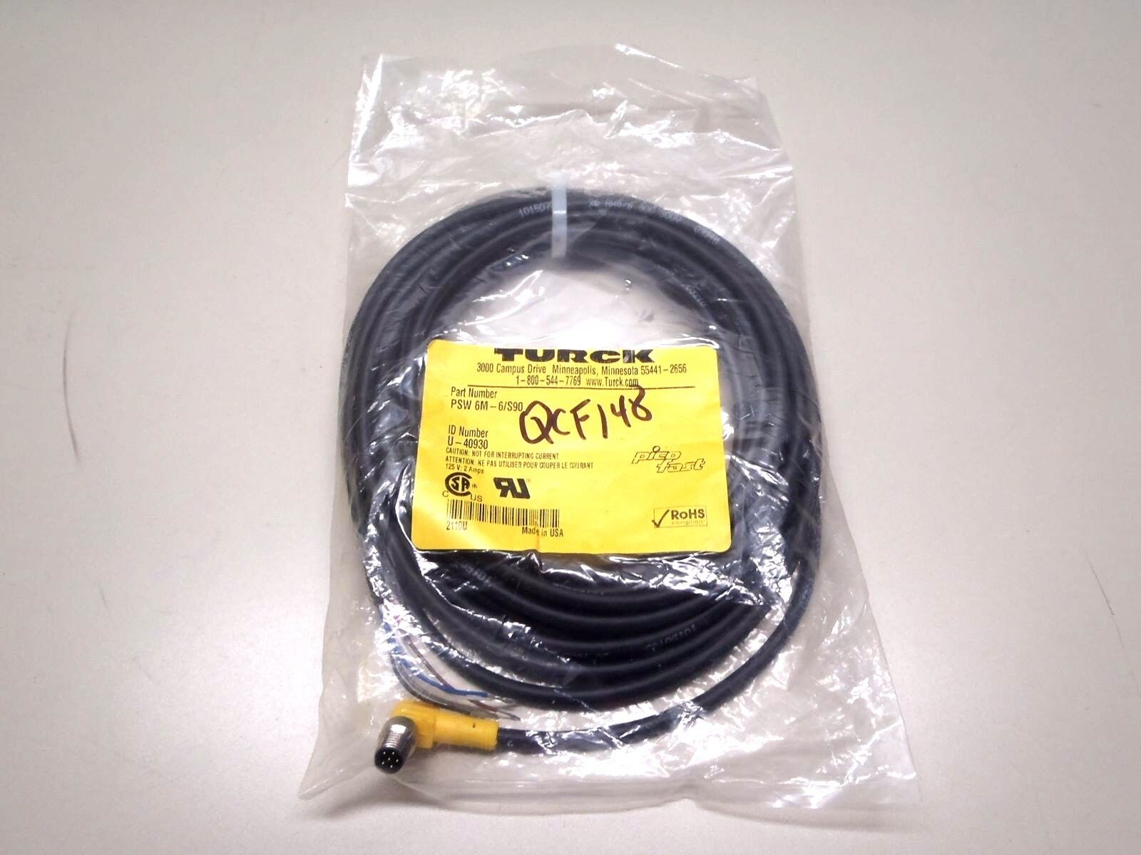 PSW 6M-6/S90 | Turck Pico Fast Single Ended Cable Assembly U-40930 - New - Maverick Industrial Sales