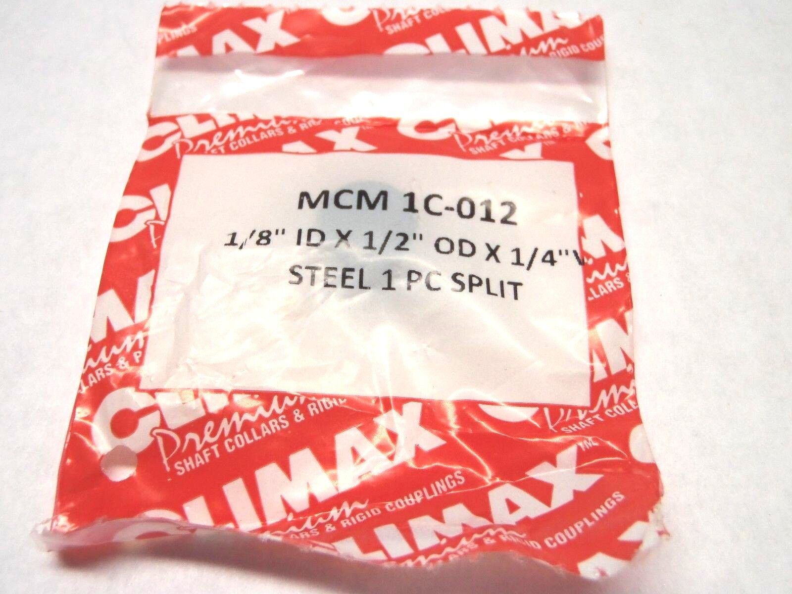 MCM 1C-012 | Climax 1/8" ID X 1/2" OD X 1/4" Steel 1 PC Split Collar - New - Maverick Industrial Sales