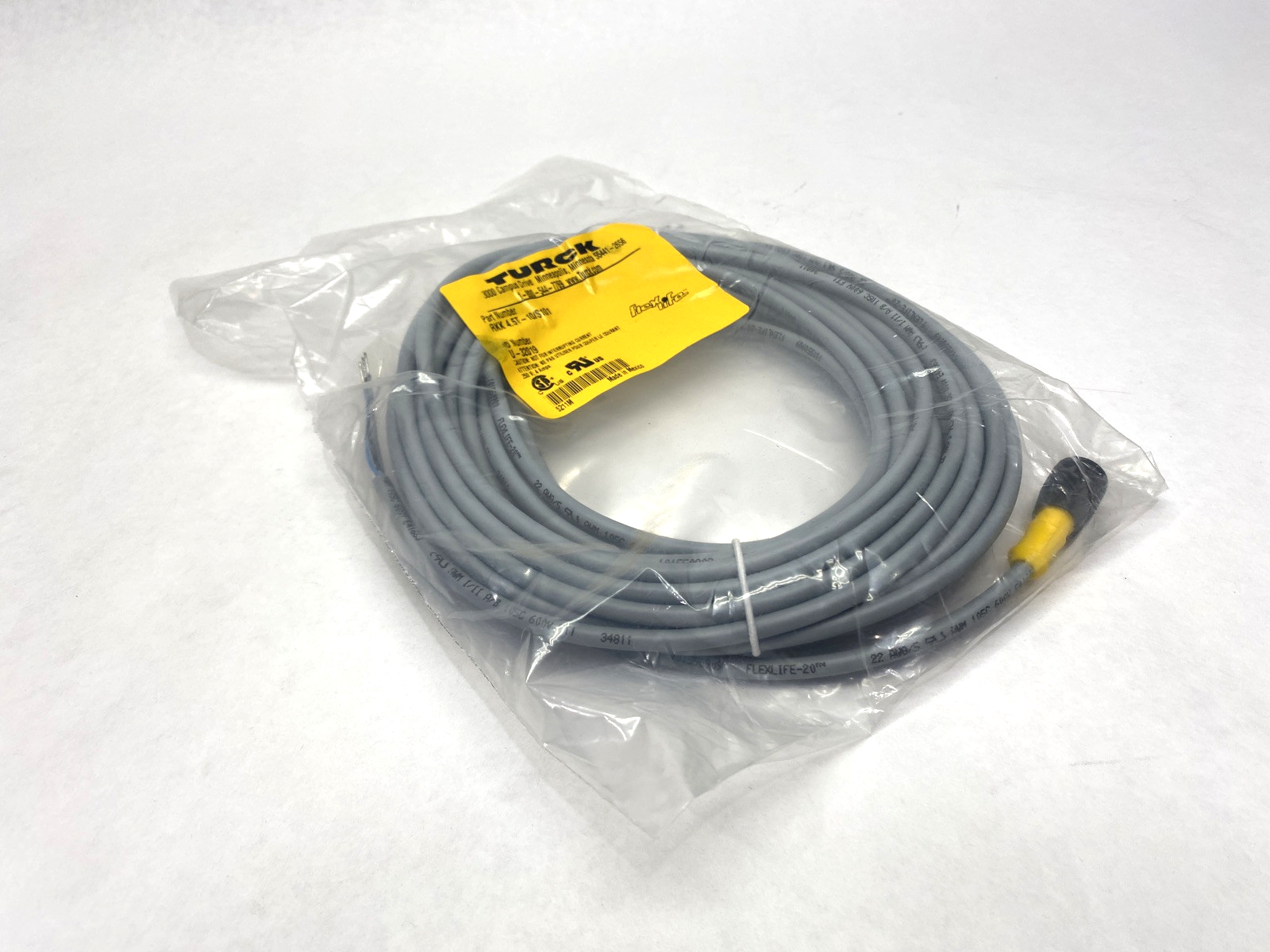 Turck RKK 4.5T-10/S101 Single-Ended M12 5-Pin Female Connector Cordset U-10/S101 - New - Maverick Industrial Sales