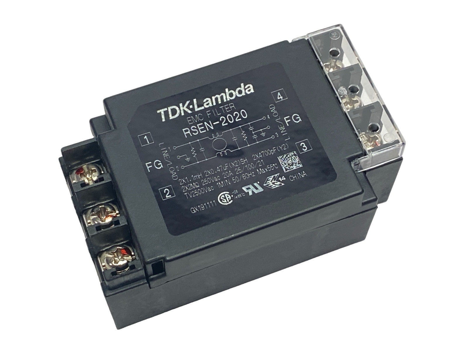 TDK-Lambda RSEN-2020 EMC Filter 20A 250VAC - Maverick Industrial Sales