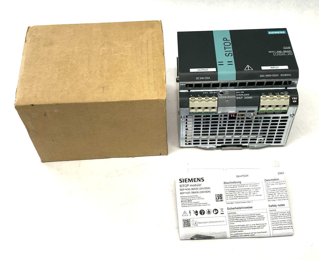 Siemens 6EP1436-3BA00 SITOP modular 20 A, Stabilized Power Supply - Maverick Industrial Sales