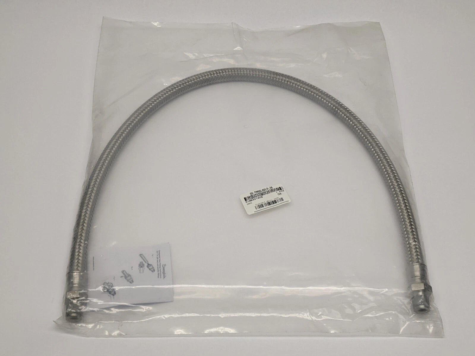 SS-FM6SL6SL6-36 | Swagelok Stainless Steel Convoluted (FM) Hose 316L, 3/8" Fitting - New - Maverick Industrial Sales