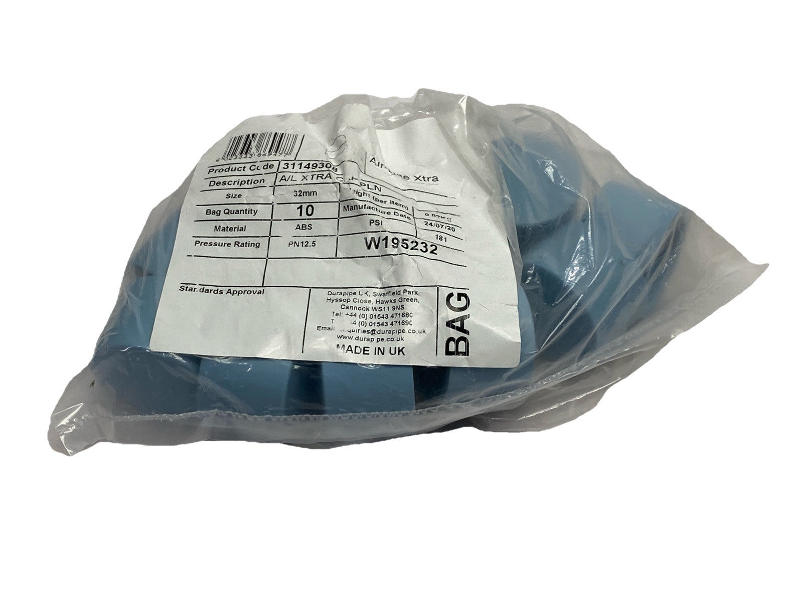 31149308 | Air Line Xtra 32mm Cap Plain ABS LOT OF 10 - New – Open box - Maverick Industrial Sales