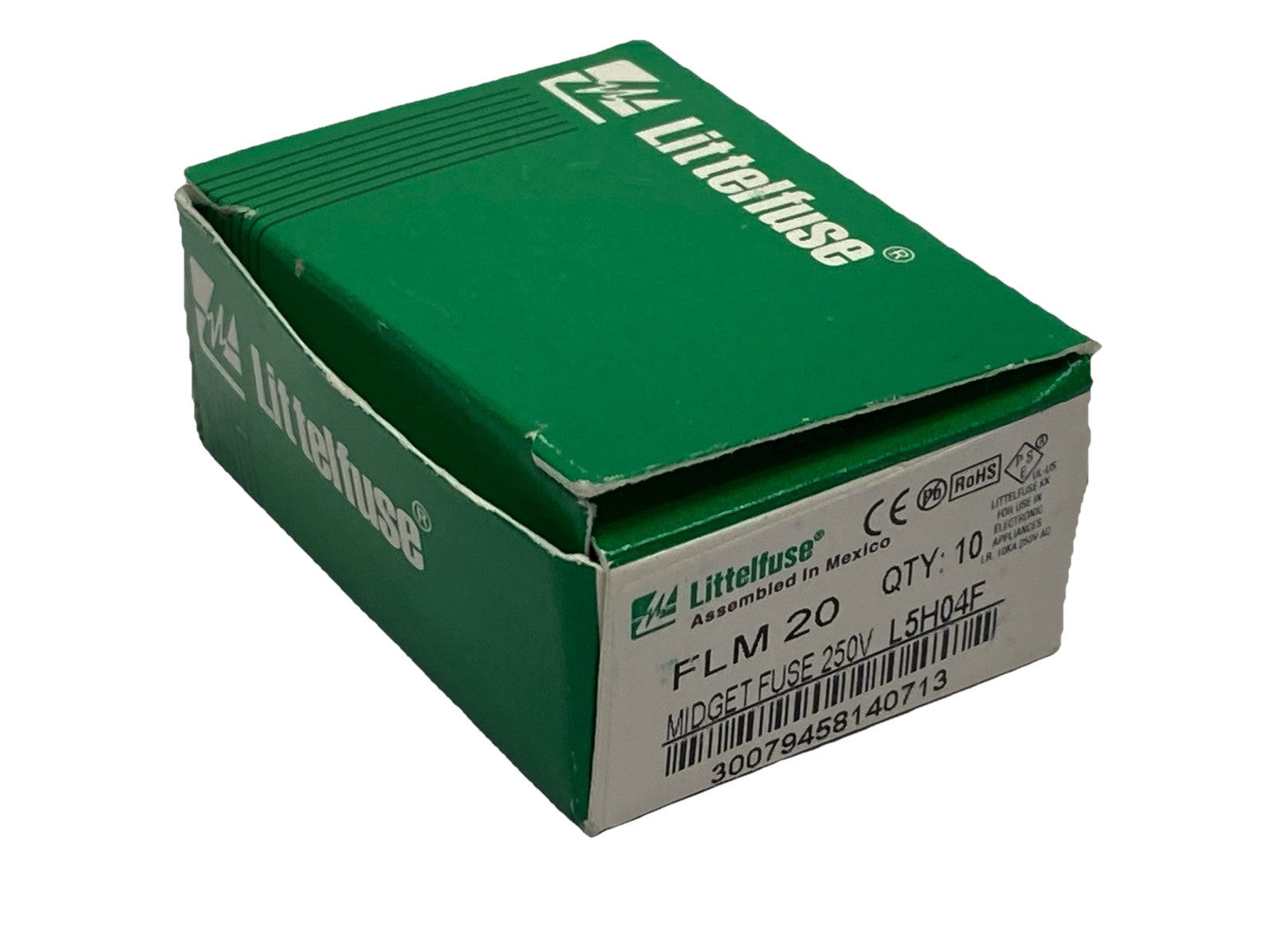 Littlefuse FLM 20 Time-Delay Midget Fuse 20A 250V L5H04F PKG OF 10 - Maverick Industrial Sales