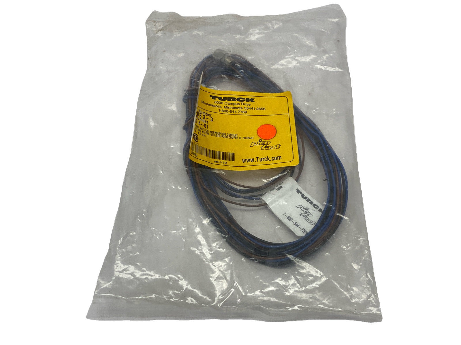 Turck MFKS 3-3 Actuator Sensor Receptacle Female M8 3-Pin U1014-01 - New - Maverick Industrial Sales