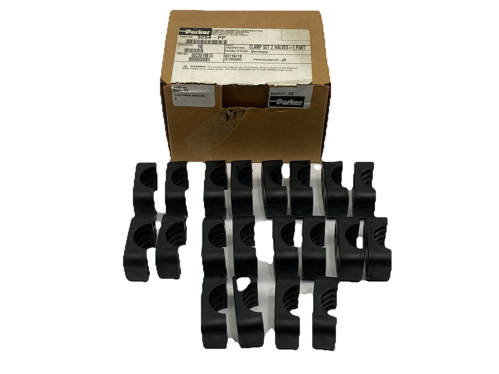 Parker 3254-PP Inch Tube And Hose Clamps 1" LOT OF 10 - New – Open box - Maverick Industrial Sales