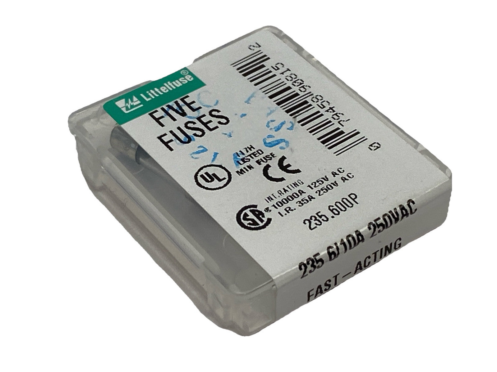 Littelfuse 235.600P Fast-Acting Cartridge Fuse 0.6A 250VAC PKG OF 5 - Maverick Industrial Sales