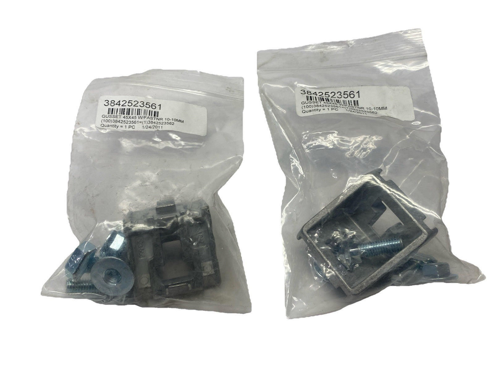 Bosch Rexroth 3842523561 Gusset 45x45 With Fasteners LOT OF 2 - Maverick Industrial Sales
