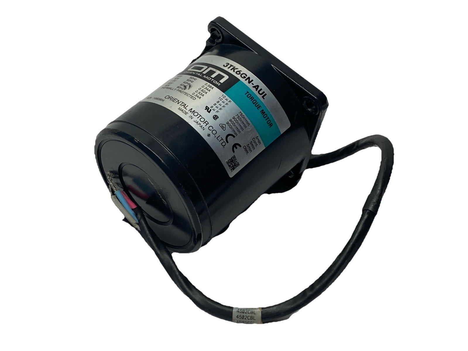 Oriental Motor 3TK6GN-AUL Torque Motor 900RPM 0.34A 60V 6W 1/125HP 1PH - Used - Maverick Industrial Sales