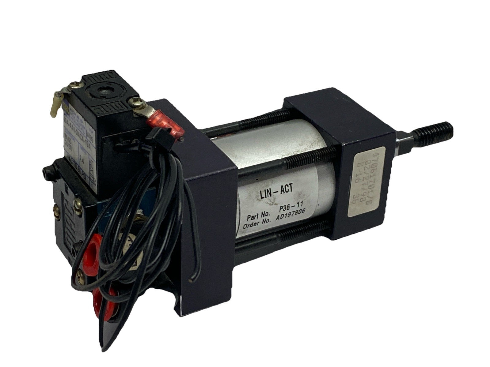 P36-11, AD197806 | Lin-Act AD197806 P36-11 Pneumatic Cylinder w/ MAC 45A-AA1-DACA-1BA Solenoid - Used - Maverick Industrial Sales