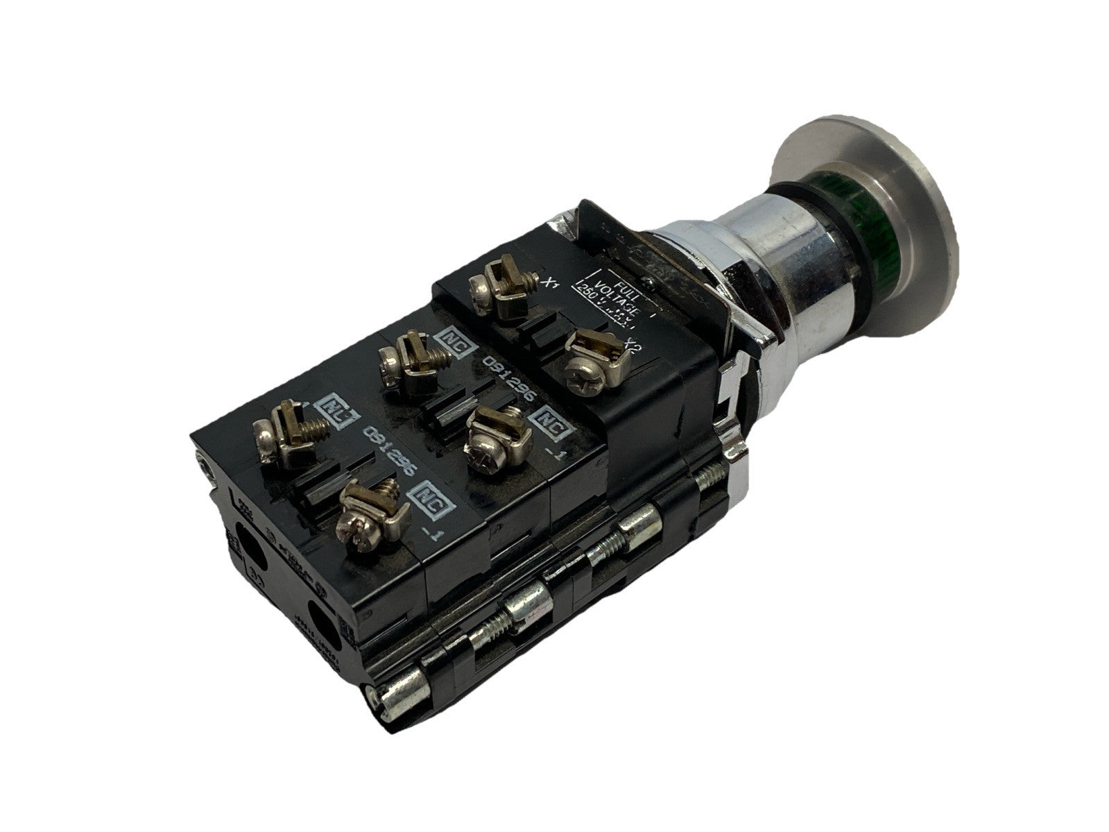 Cutler Hammer 10250T/91800T Green Illuminated Mushroom Pushbutton w/ 2x 091296 - Maverick Industrial Sales
