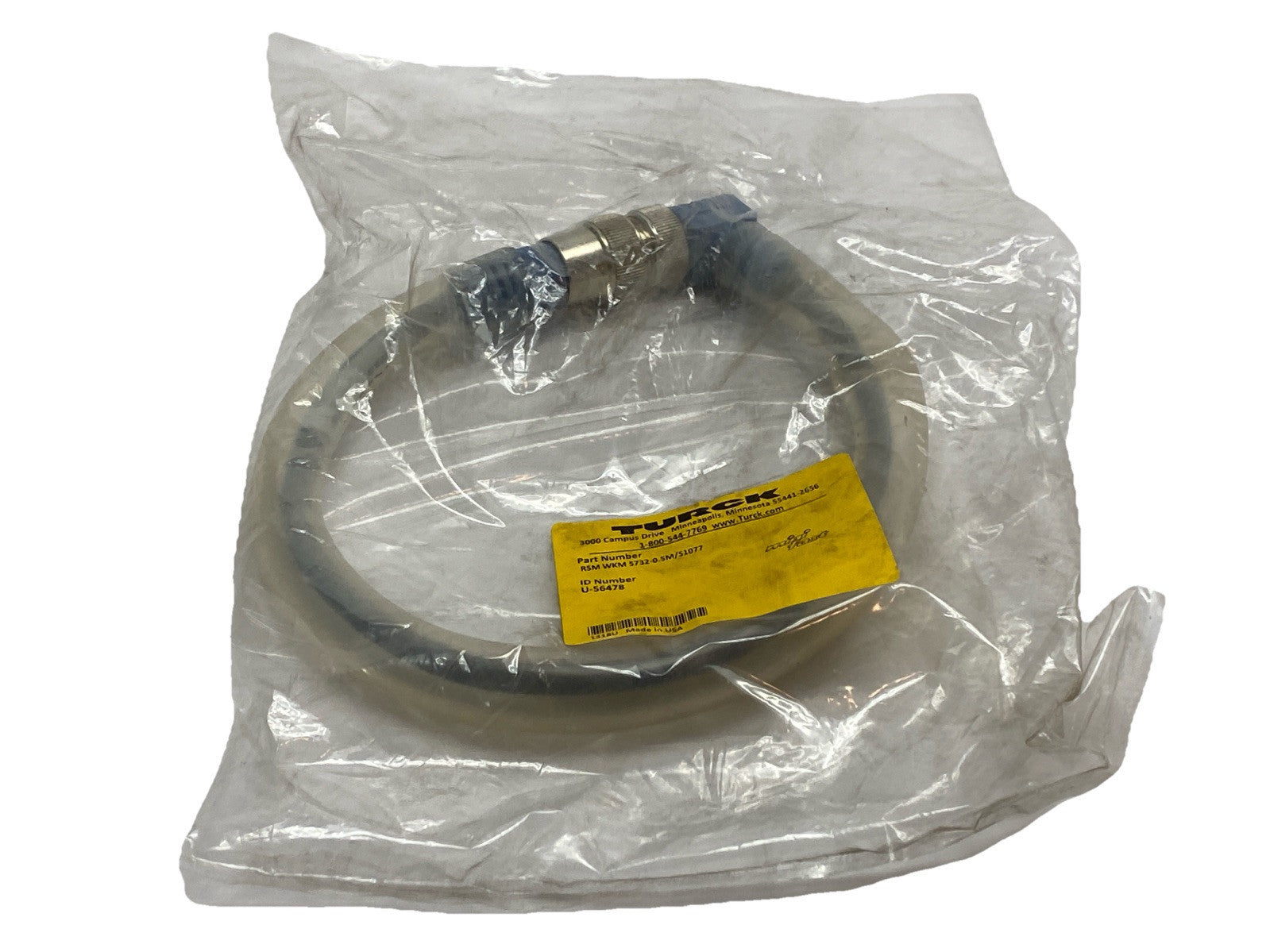 Turck RSM WKM 5732-0.5M/S1077 Extension Cordset M/F 7/8" MiniFast 0.5m U-56478 - New - Maverick Industrial Sales