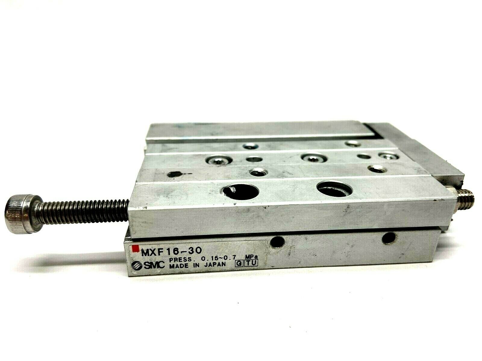 SMC MXF16-30 Pneumatic Guided Cylinder 16mm Bore 30mm Stroke - For parts or not working - Maverick Industrial Sales