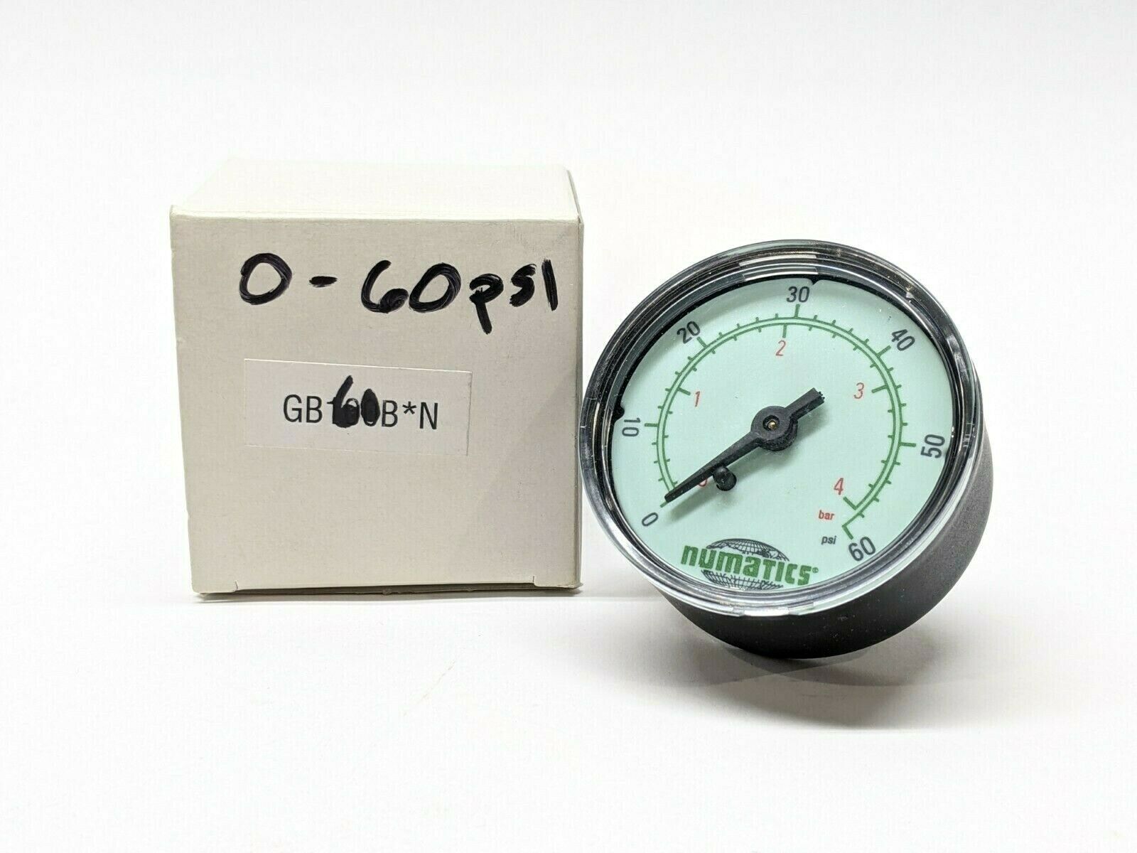 Numatics GB060 Pressure Gauge 0-60 psi 2" Face 1/4"NPT Back Mount - Maverick Industrial Sales