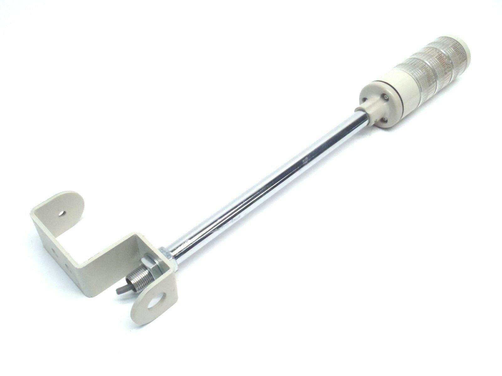 PatLite 3 White Stack Light Tower 24V w/ 11" Pole & Mounting Bracket - Maverick Industrial Sales