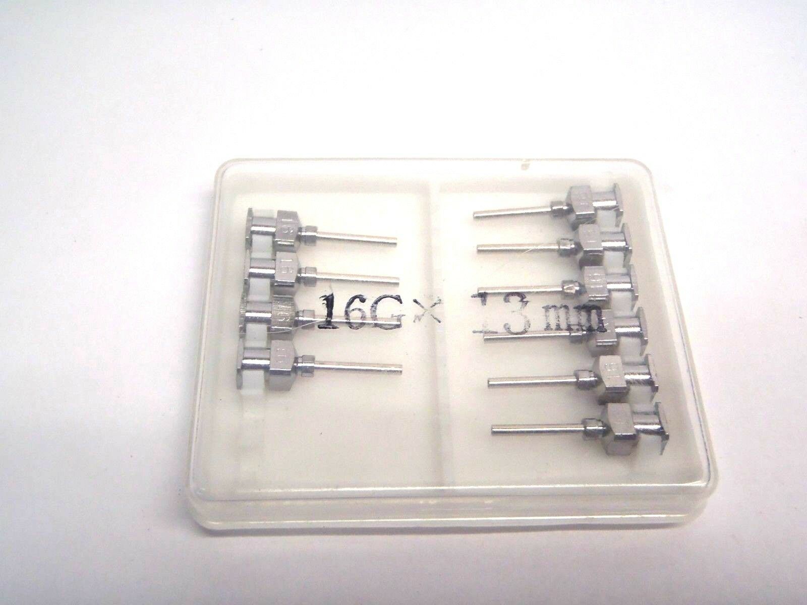 Lot of (10) Unbranded 16 Gauge x 13mm Metal Fluid Dispensing Needles - Maverick Industrial Sales