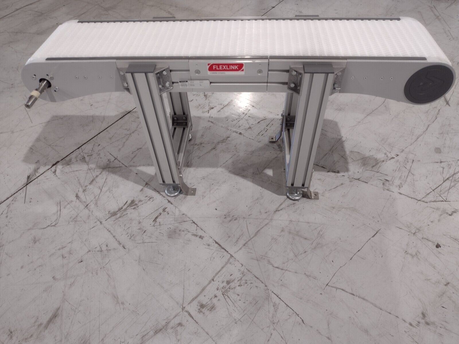 Flexlink WL Modular Belt Conveyor 1422mm L x 322mm W, with End Drive & Idler - Maverick Industrial Sales