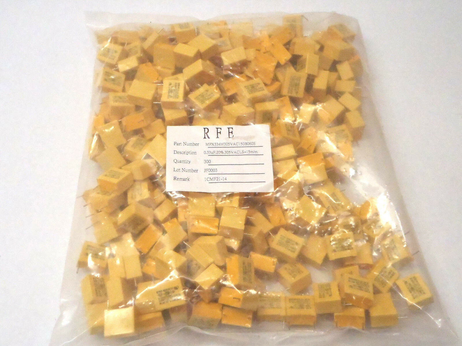 Lot of 300 RFE MPX334M305VAC150B060S MPX 0.33 Capacitor X2 40/110/21 C X2 305V - Maverick Industrial Sales