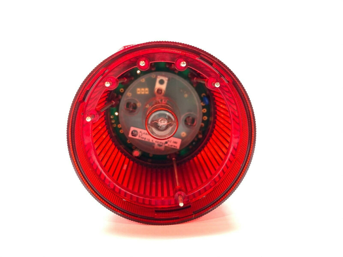 855T-B24FN4 | Allen Bradley Flashing Red Incandescent Stack Light 24V - Used - Maverick Industrial Sales