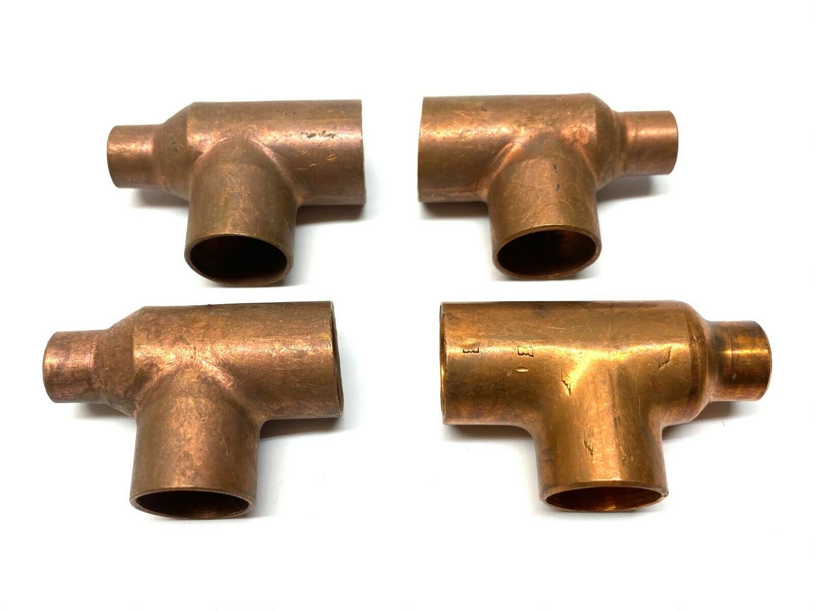 Copper Tube Reducing Tee Fitting 1/2" x 1/2" x 1/4" LOT OF 4 - Used - Maverick Industrial Sales