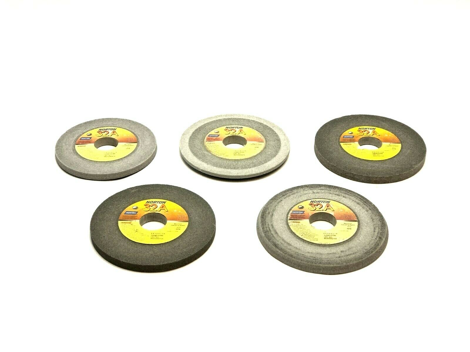 Norton 32A60-HBVE Grinding Wheels 1-1/4" Bore 3600 RPM LOT OF 5 - Used - Maverick Industrial Sales