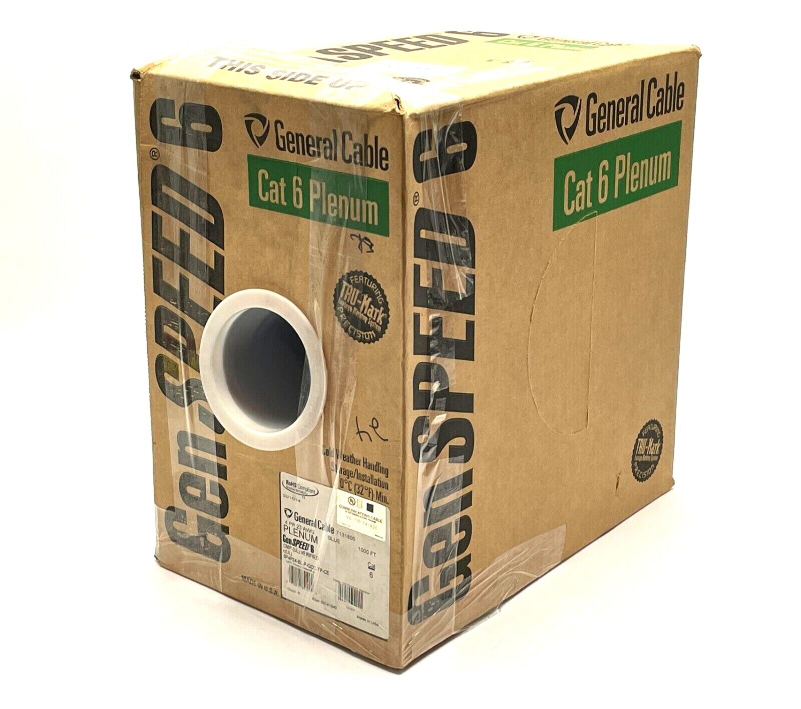 6P4P24-BL-P-GCC-TP-CE | General Cable GenSpeed 6 Plenum CAT 6 Cable 460ft Length - New Other - Maverick Industrial Sales