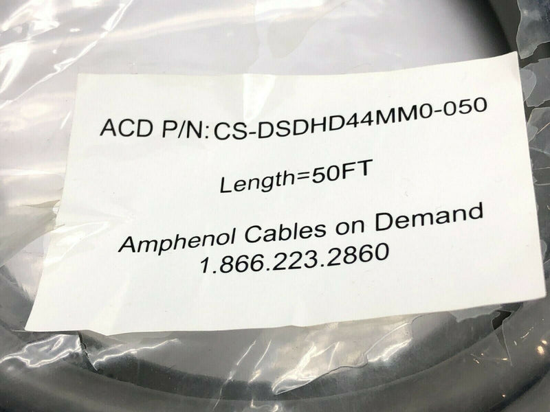 Amphenol CS-DSDHD44MF0-050 Molded D-Sub Cable 50ft Length - Maverick Industrial Sales