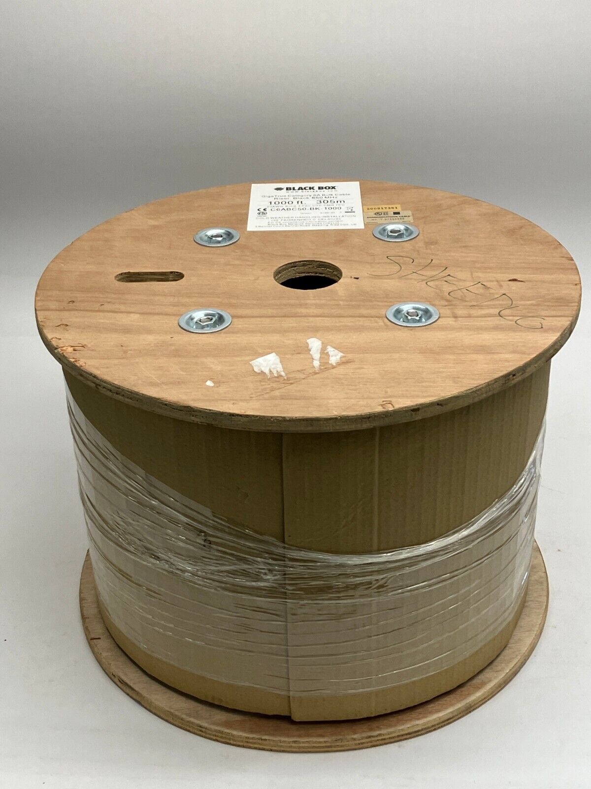 Black Box C6ABC50-BK-1000 GigaTrue Category 6A Bulk Cable Riser, Black 1000' FT - New - Maverick Industrial Sales