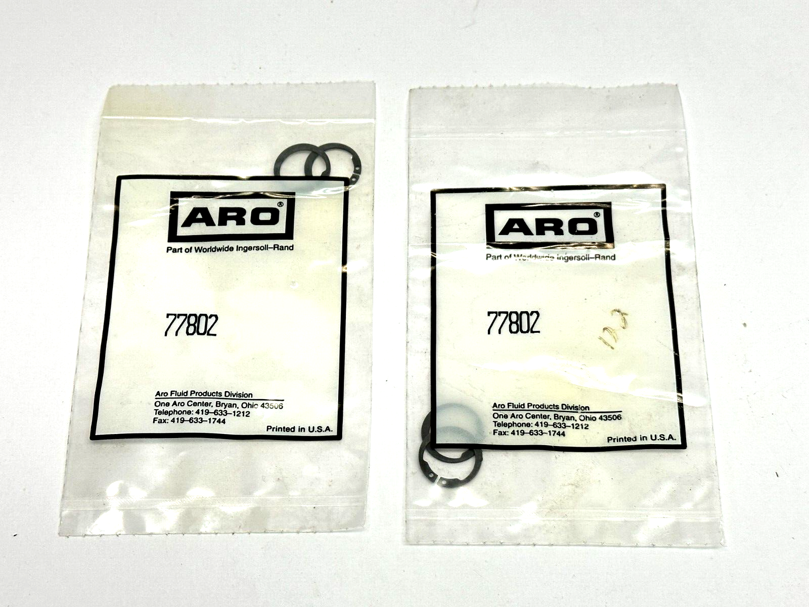 77802 | ARO Pack of 2 Pump Retaining Snap Rings LOT OF 2 - New - Maverick Industrial Sales