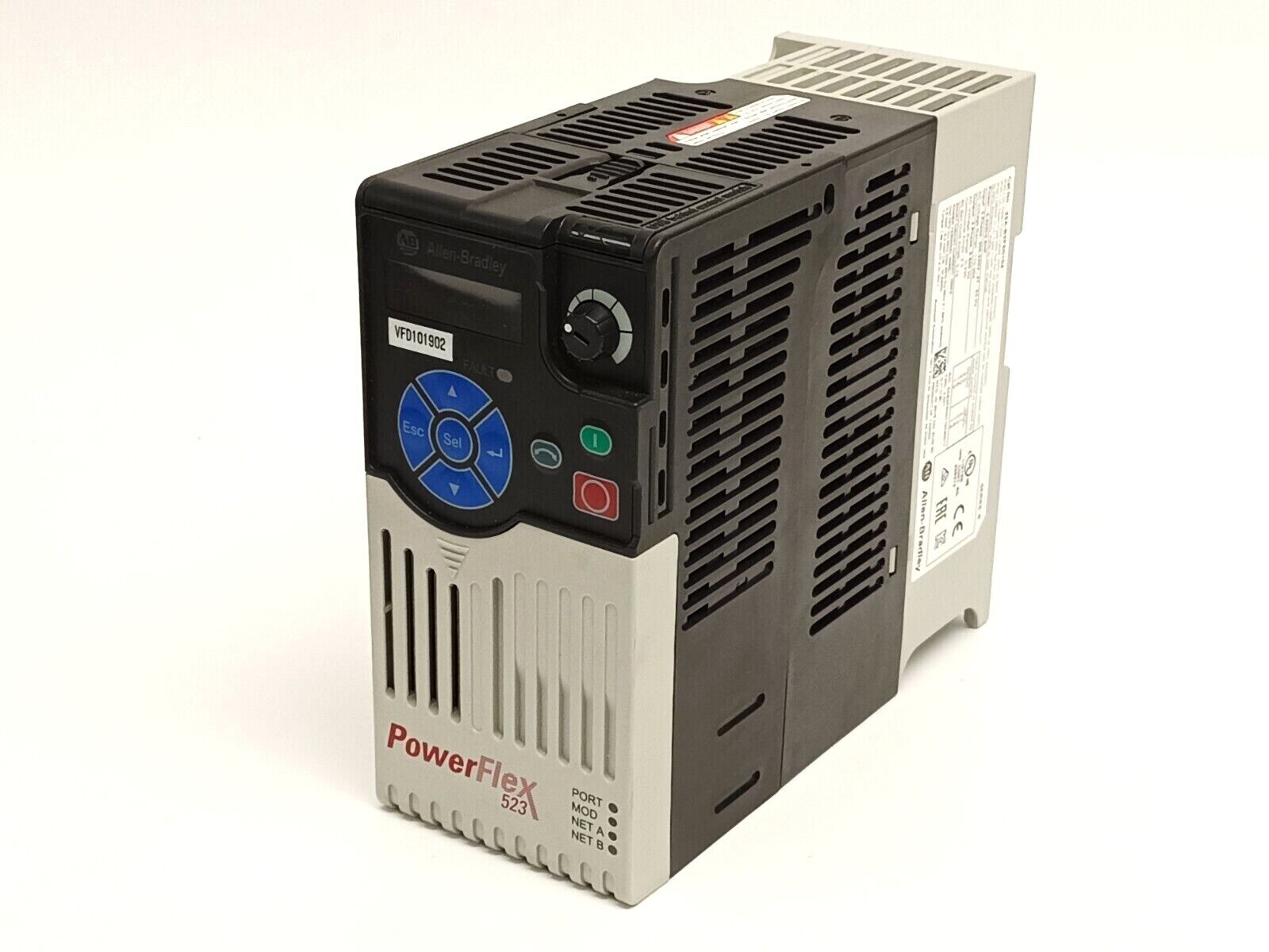 25A-B2P5N104 | Allen Bradley Ser B PowerFlex 523 AC Drive 200-240V 0.4kW/.5HP 2.5A - Used - Maverick Industrial Sales