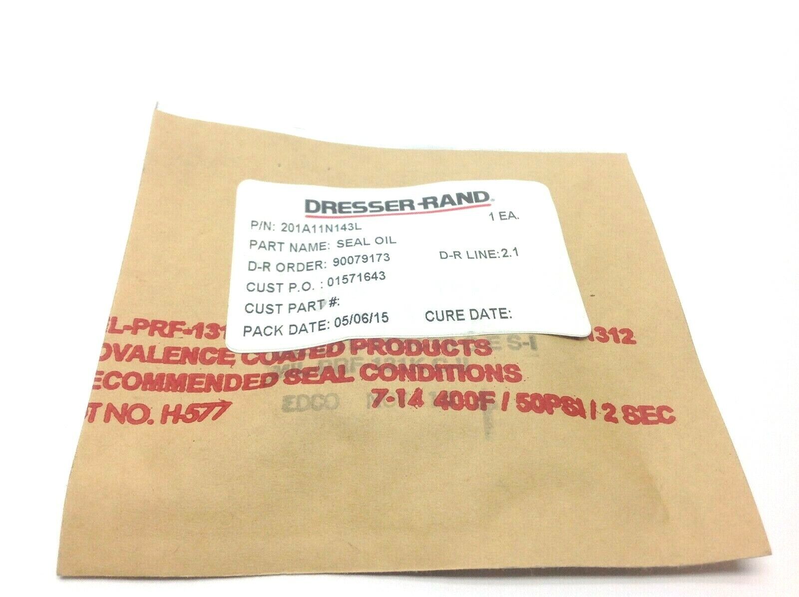 Dresser-Rand OIL SEAL 201A11N143L - Maverick Industrial Sales