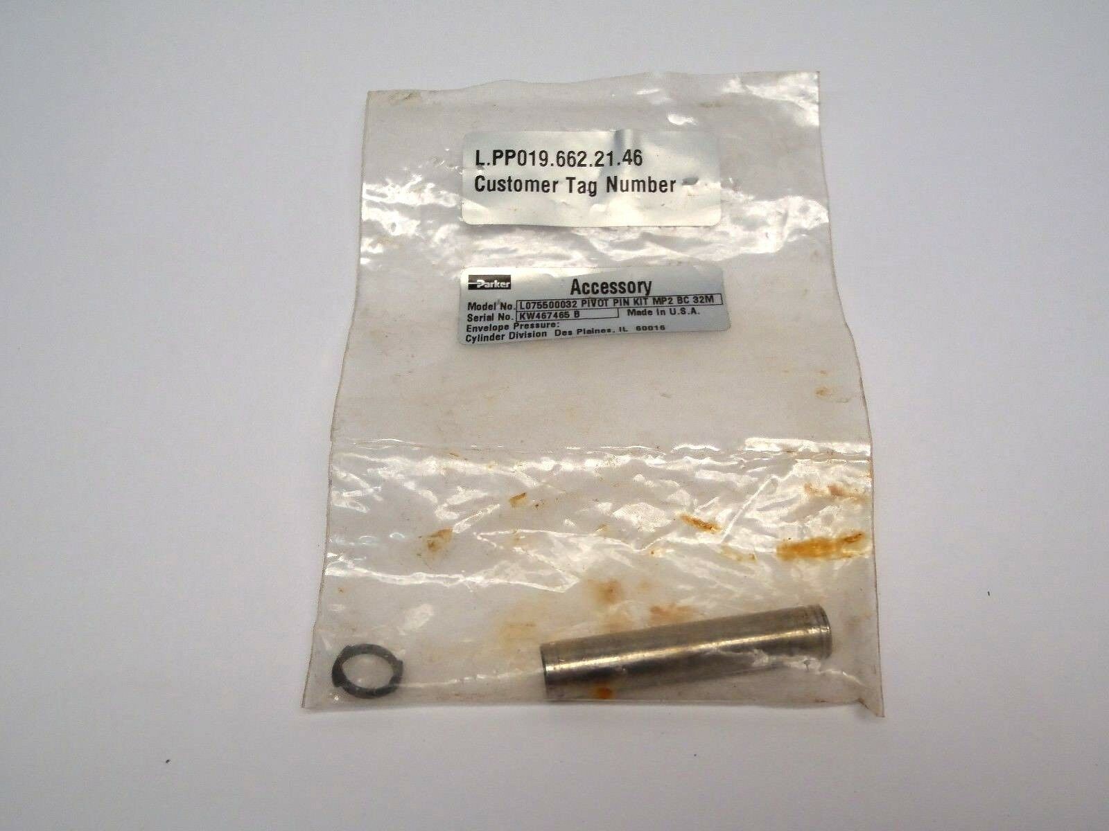 Parker L075500032 Pivot Pin Kit MP2 BC 32M - New – Open box - Maverick Industrial Sales