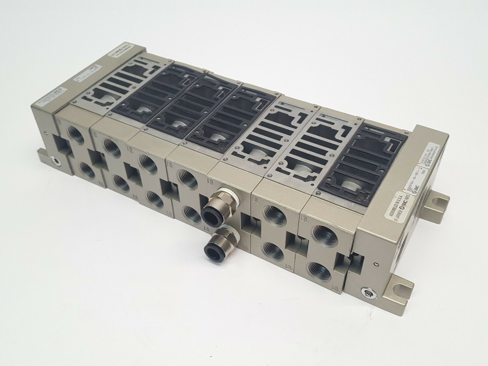 NVV5FS3-10-051-T03 | SMC NVV5FS3-10-051-03T w/ misc pneumatic manifolds - Used - Maverick Industrial Sales