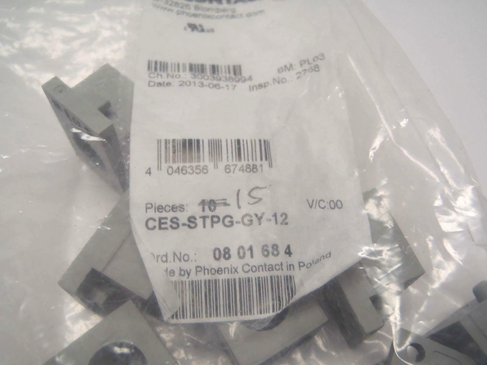 Lot of (15) Phoenix Contact 0801684 CES-STPG-GY-12 Cable Sleeve Gray Grommet 12m - New – Open box - Maverick Industrial Sales