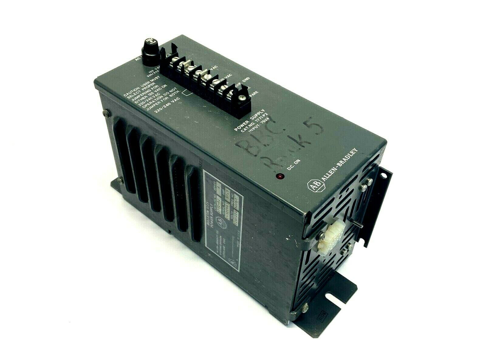 1771-P2 | Allen Bradley Ser A Power Supply 1/.5A 120/220V - For parts or not working - Maverick Industrial Sales