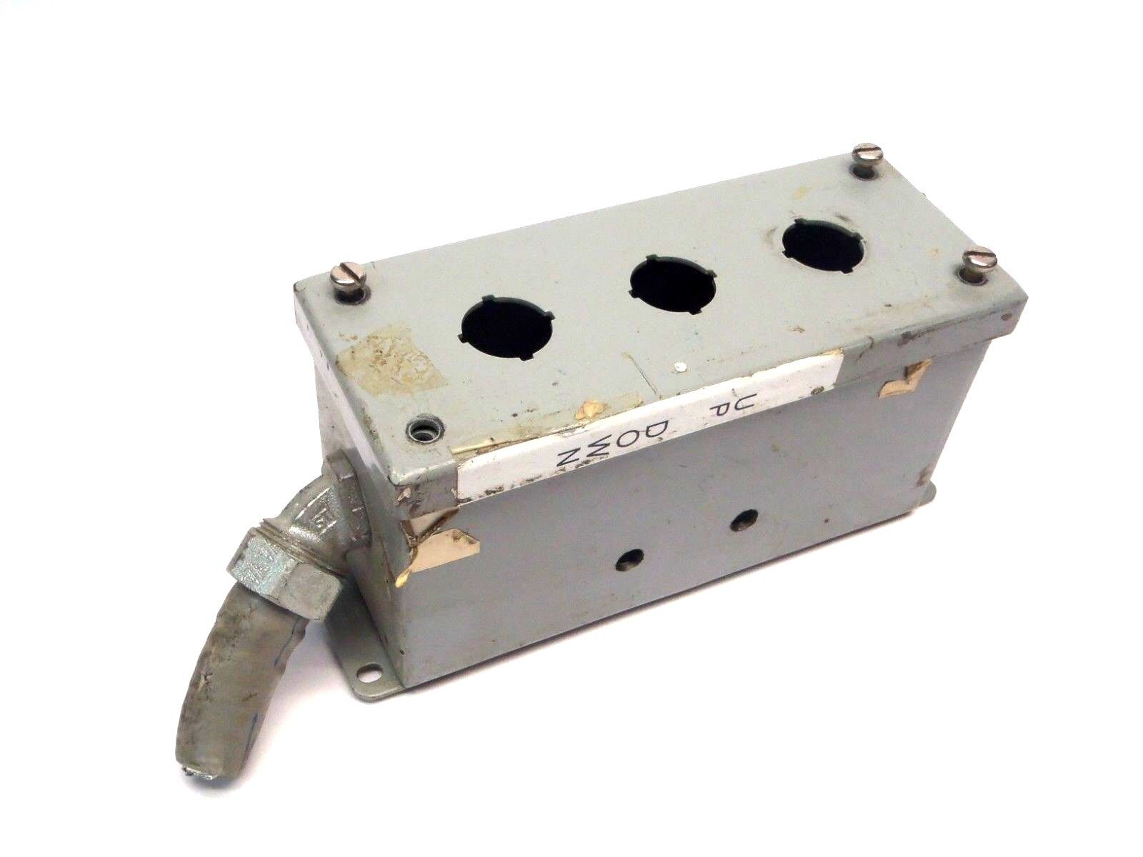 Hoffman E-3PBGX Pushbutton Enclosure 3 Hole 22.5mm 7.00 x 2.75 X 3.50 - Used - Maverick Industrial Sales