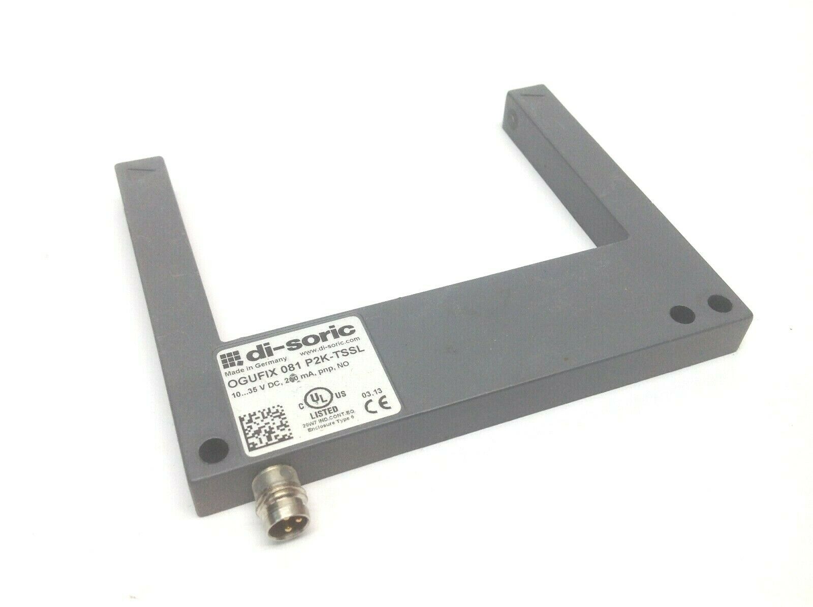 Di-Soric OGUFIX 081 P2K-TSSL Fork Light Sensor 200mA PNP 10-35VDC NO - Maverick Industrial Sales