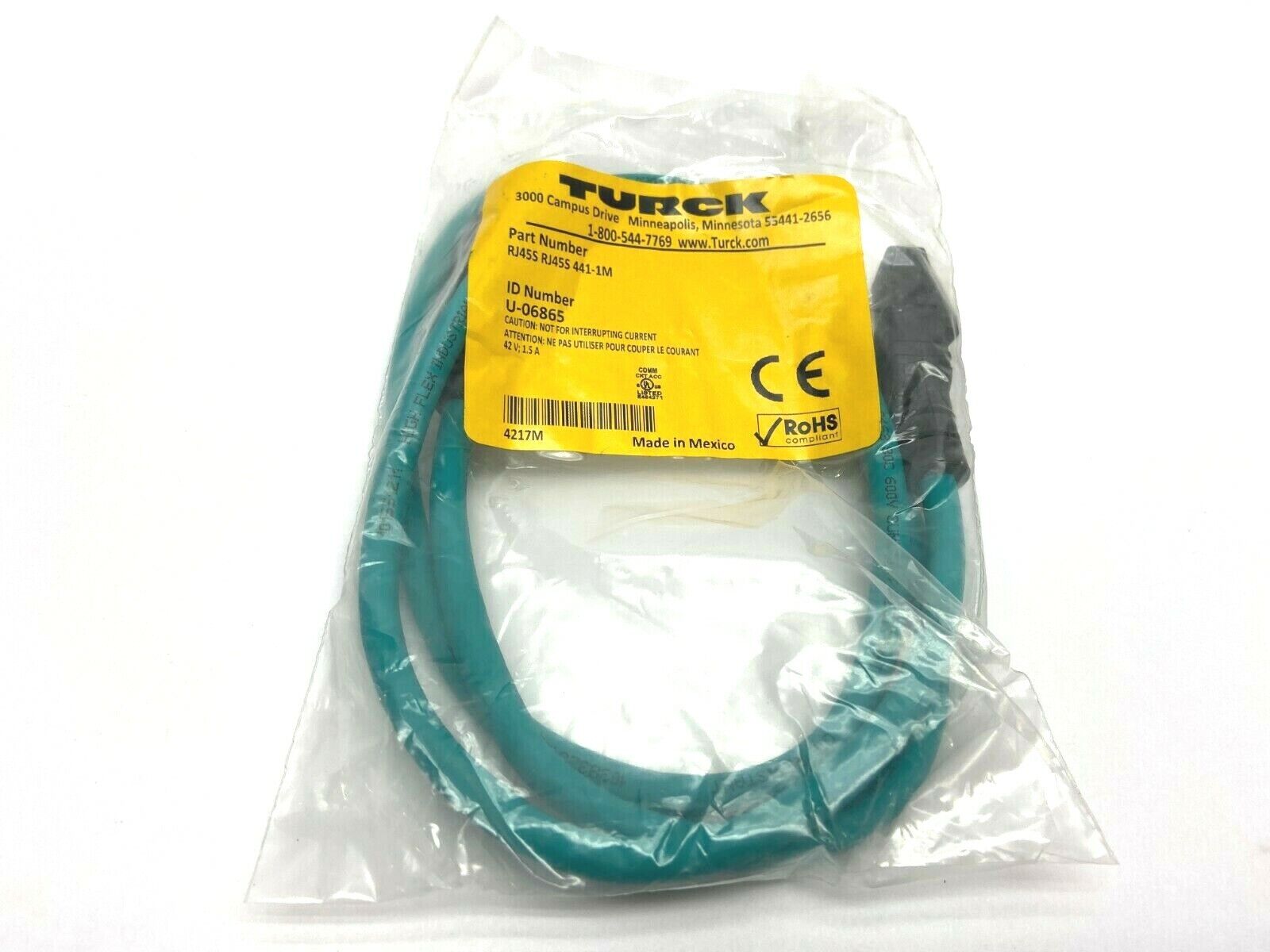 Turck RJ45S RJ45S 441-1M U-06865 Network Hybrid Cordset - Maverick Industrial Sales