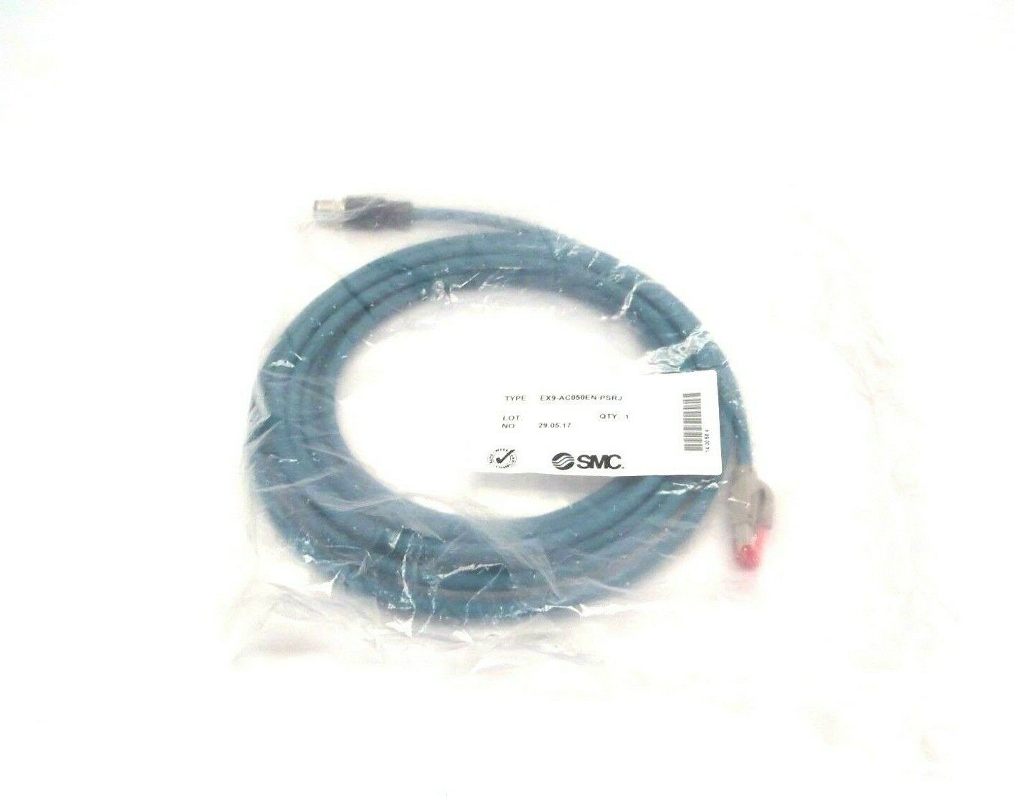 SMC EX9-AC050EN-PSRJ Com Cable M12 to RJ45 5 Meter - New - Maverick Industrial Sales
